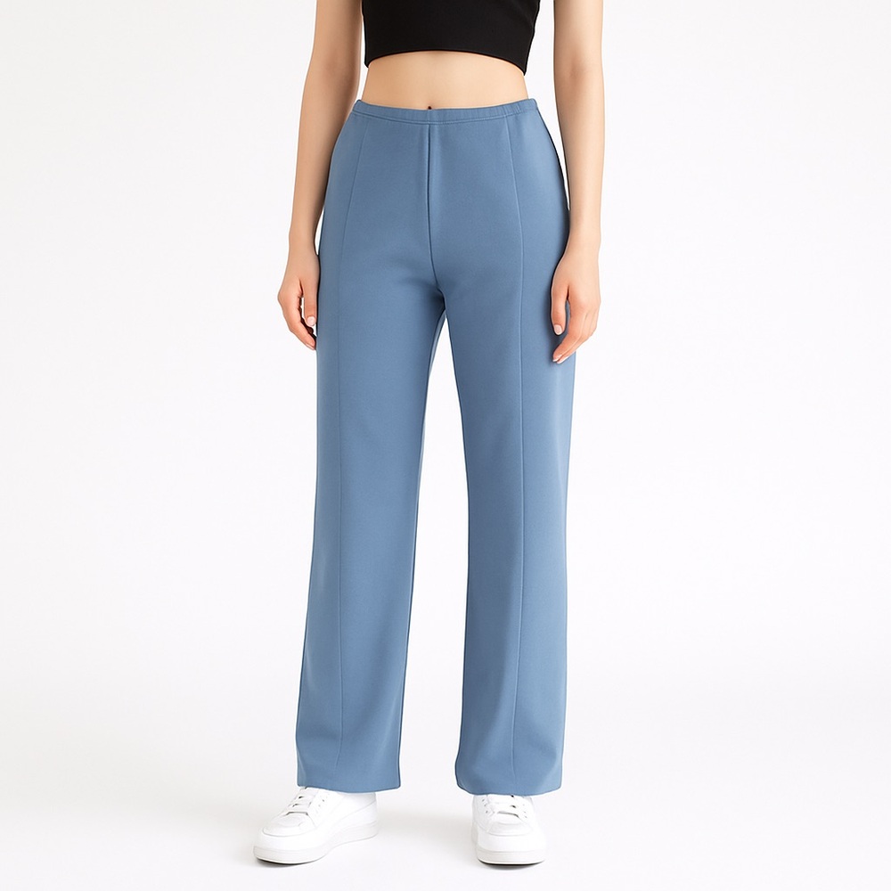 Nike Women's Straight Leg Blue Zipper Front Stretch Athleisure Track Pant Medium